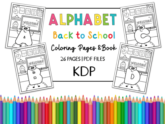 Alphabet Back to School Coloring Book