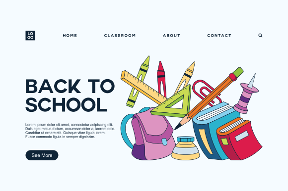 Back to School Banner Template Landing P