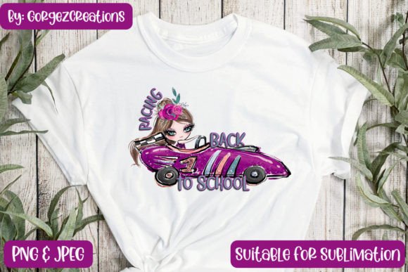 Back to School Racing Car Girl 2 PNG: A Fun and Versatile Design for All Your Creative Projects